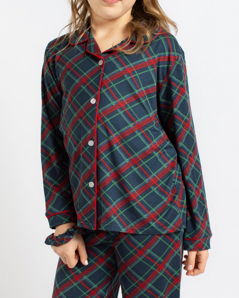 Girl's Layton Plaid Long Sleeve Pants Sleep Set Girl Pajamas The Royal Standard 