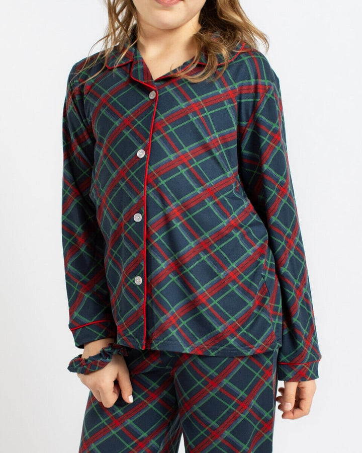 Girl's Layton Plaid Long Sleeve Pants Sleep Set Girl Pajamas The Royal Standard 