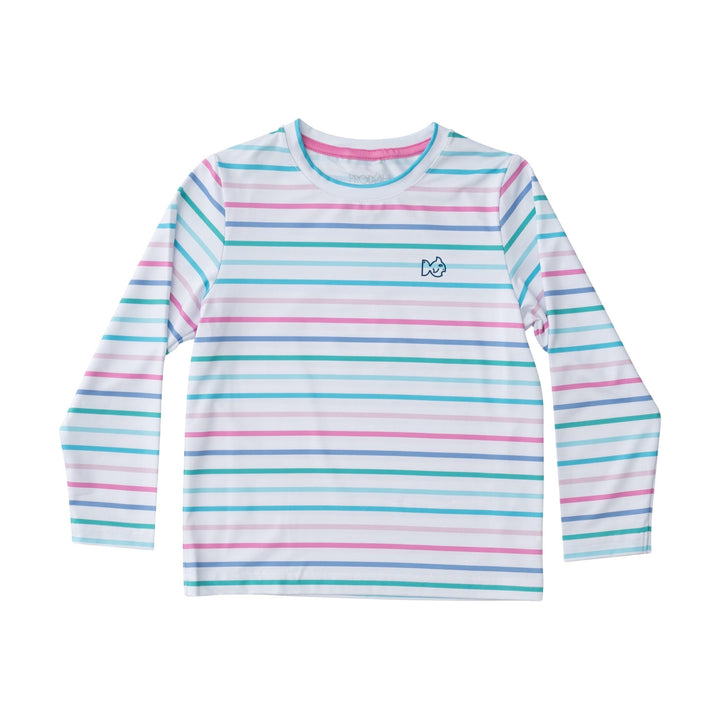 Girls' Pro Performance Fishing T-shirt - Multi Colored Stripe Girl Shirt Prodoh 