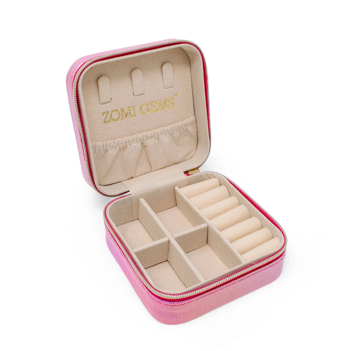 Girl's Sparking Sequin Heart Jewelry Box - Hot Pink Girl Purse Tiny Treats and Zomi Gems 