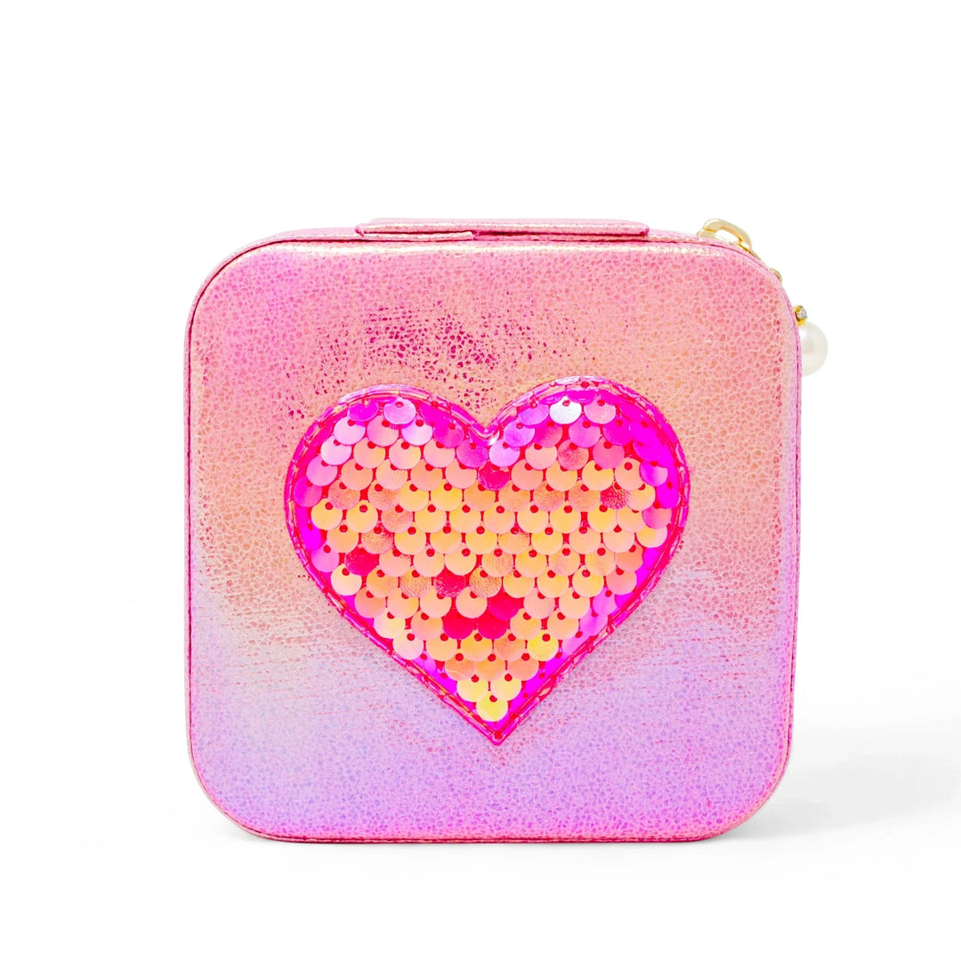Girl's Sparking Sequin Heart Jewelry Box - Hot Pink Girl Purse Tiny Treats and Zomi Gems 