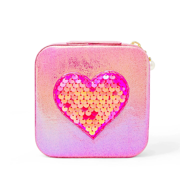 Girl's Sparking Sequin Heart Jewelry Box - Hot Pink Girl Purse Tiny Treats and Zomi Gems 