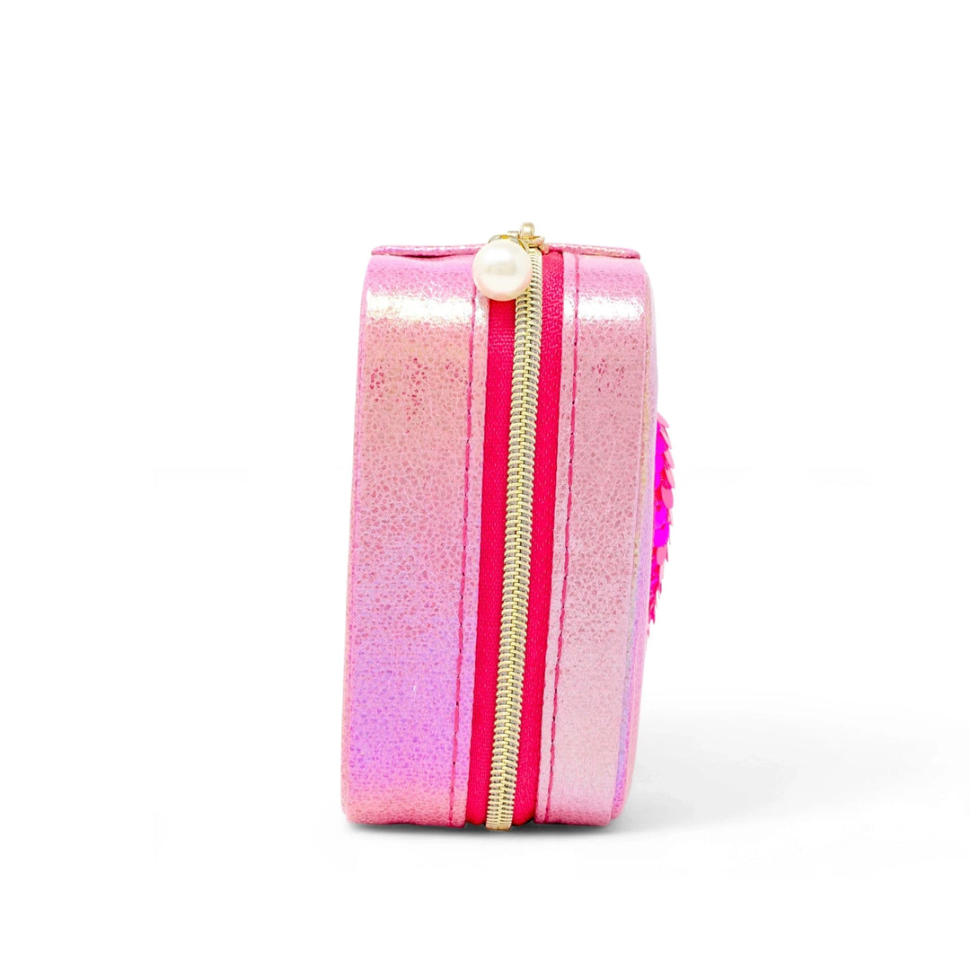 Girl's Sparking Sequin Heart Jewelry Box - Hot Pink Girl Purse Tiny Treats and Zomi Gems 