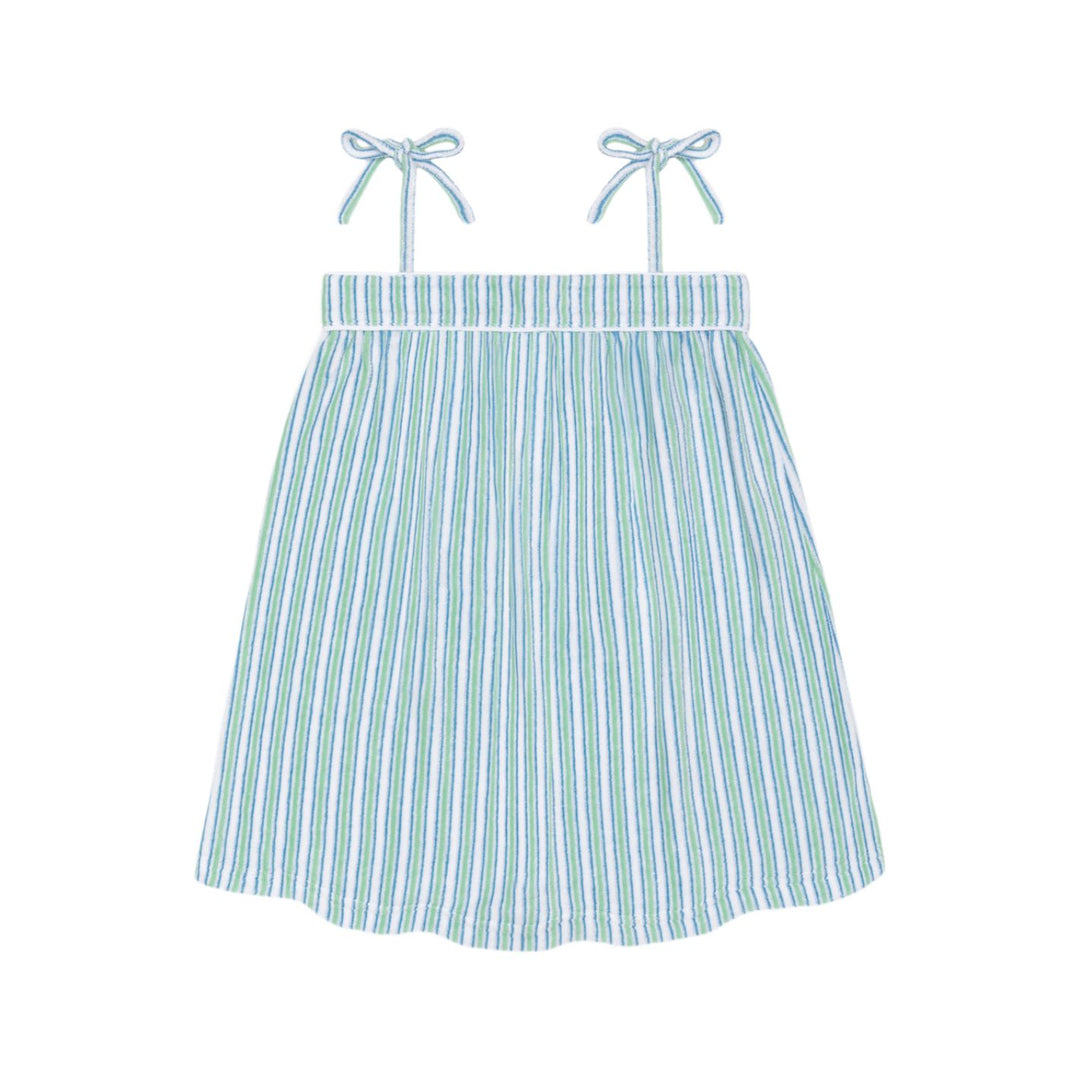 Girls Tamarin Stripe French Terry Tie Knot Dress Girl Dress Minnow 