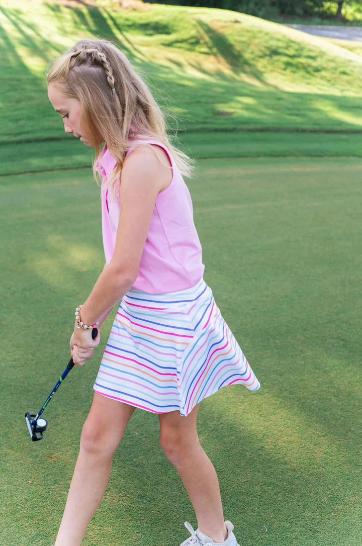 Girls' Tennis Twirl Skort - Sun Kissed Stripe Girl Skirt Prodoh 