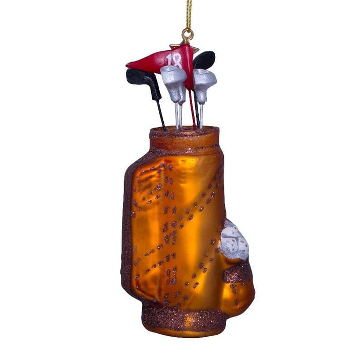 Glass Brown Golf Bag Ornament Christmas Ornament Vondels 