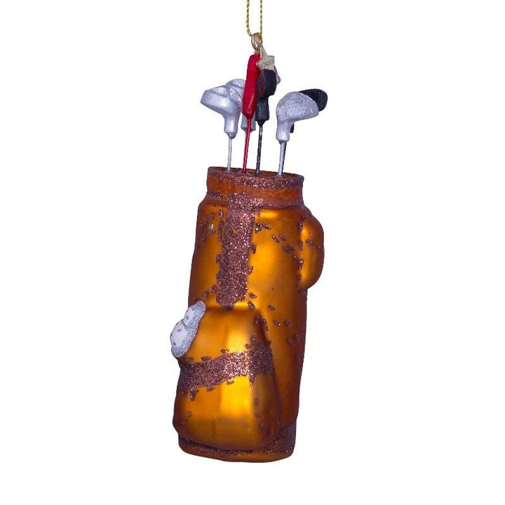 Glass Brown Golf Bag Ornament Christmas Ornament Vondels 