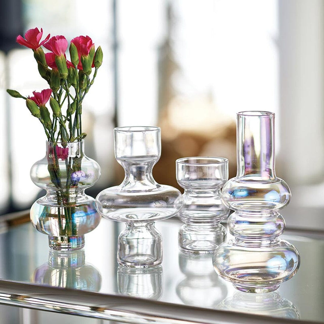 Glass Bubble Vase - Clear 6" Vase Slant 