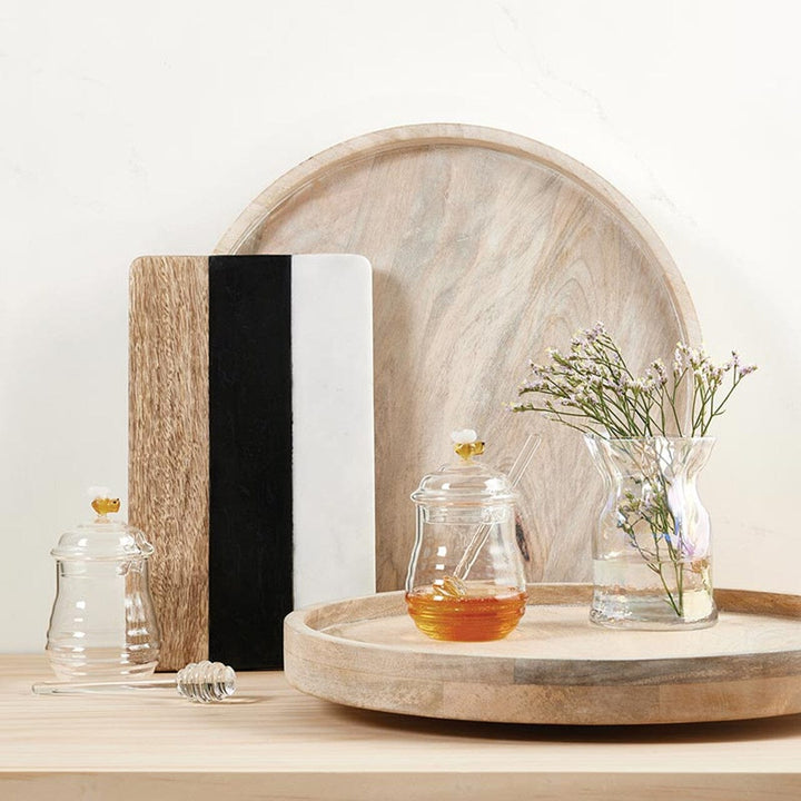 Glass Honey Jar & Dipper Honey Jar Slant 