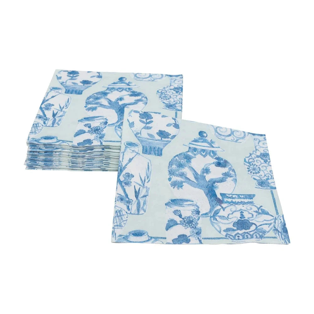 Glazed Porcelain Celadon Cocktail Napkin Cocktail Napkins Caspari 