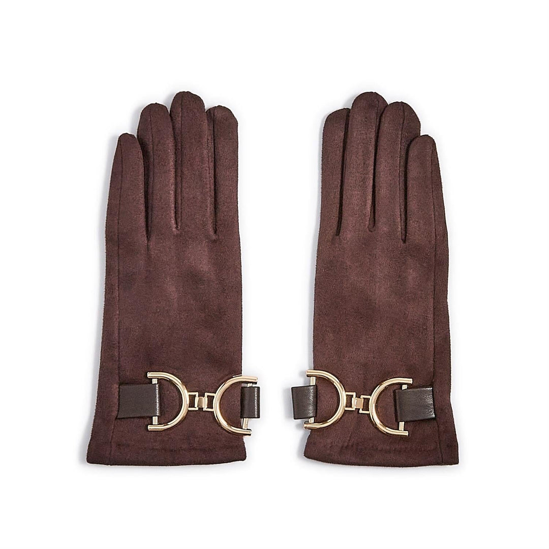 Glove with Oversized Bit Accessories Two's Company Dark Brown 