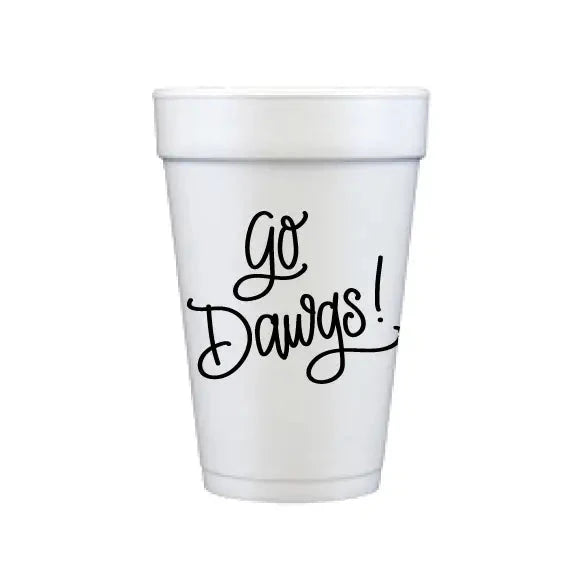 Go Dawgs! Script Styrofoam Cups - Black Styrofoam Cups Natalie Chang 