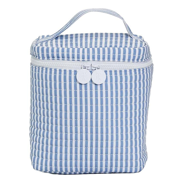 GO GO Lunch Quilted Insulated Bag- Hamptons Floral Lunch Boxes TRVL Design Pimlico Stripe - Chambray 