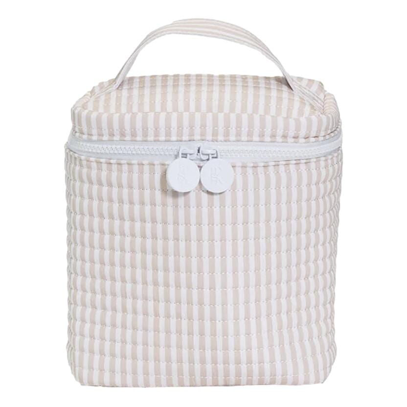 GO GO Lunch Quilted Insulated Bag- Hamptons Floral Lunch Boxes TRVL Design Pimlico Stripe - Pink 