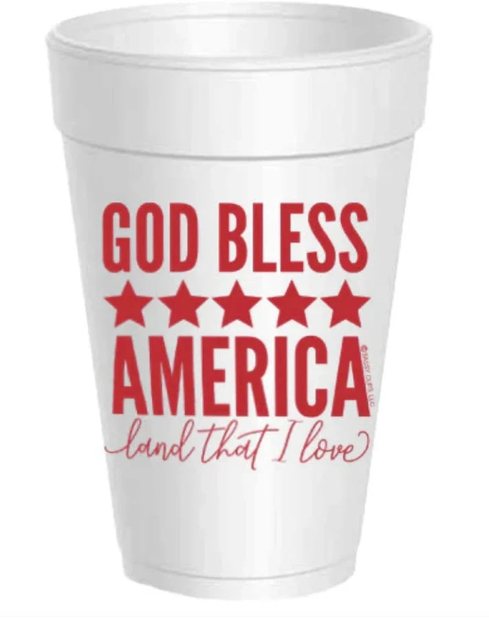God Bless America Land That I Love Styrofoam Cups Styrofoam Cups Rosanne Beck 