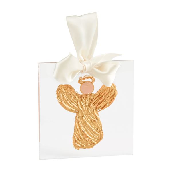 Gold and Acrylic Ribboned Ornaments Christmas Ornament MudPie Angel 