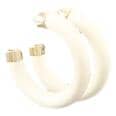 Gold Capped Acrylic Hoop Earrings Womens Earrings Golden Stella Ivory 