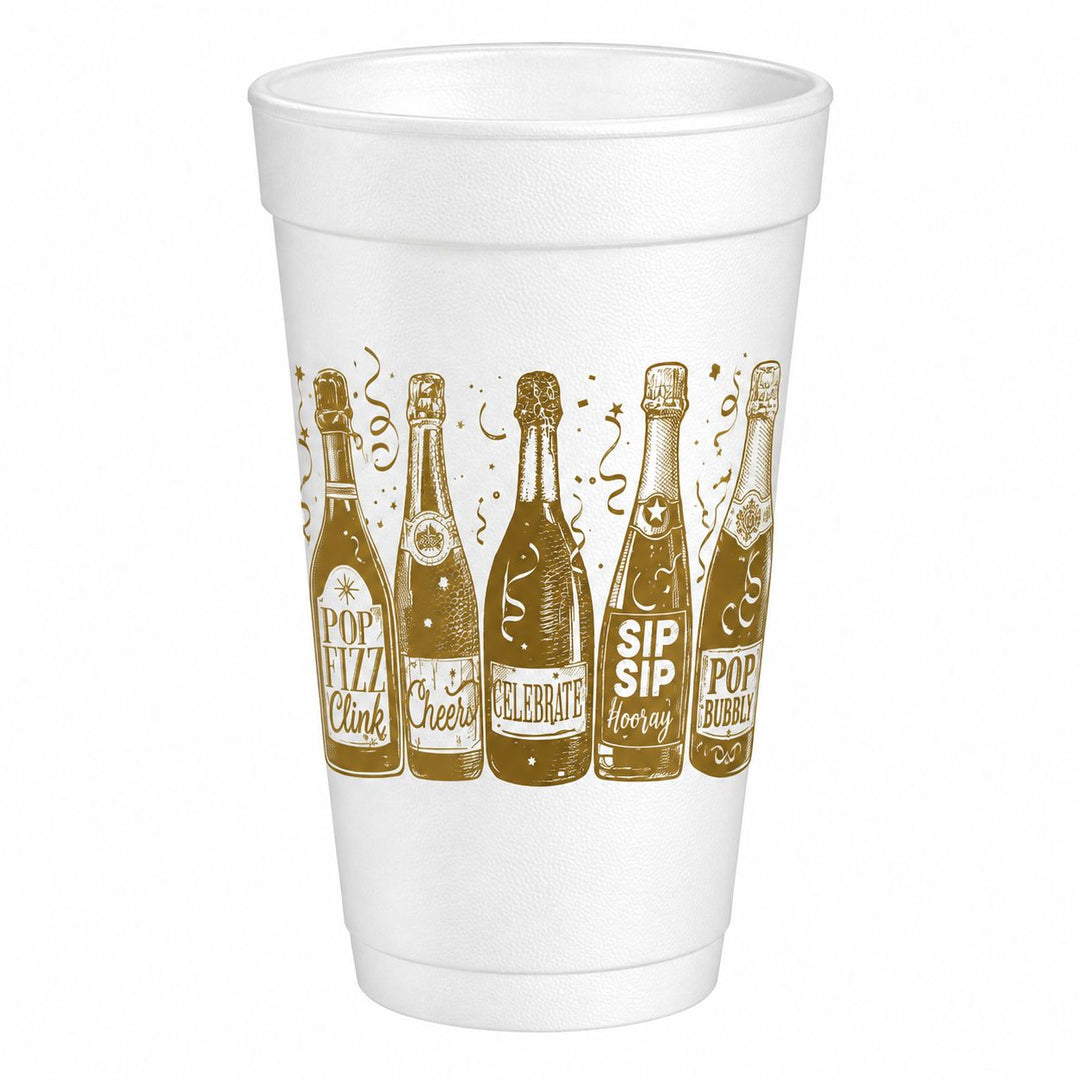 Gold Champagne Bottles Styrofoam Cups Styrofoam Cups Rosanne Beck 