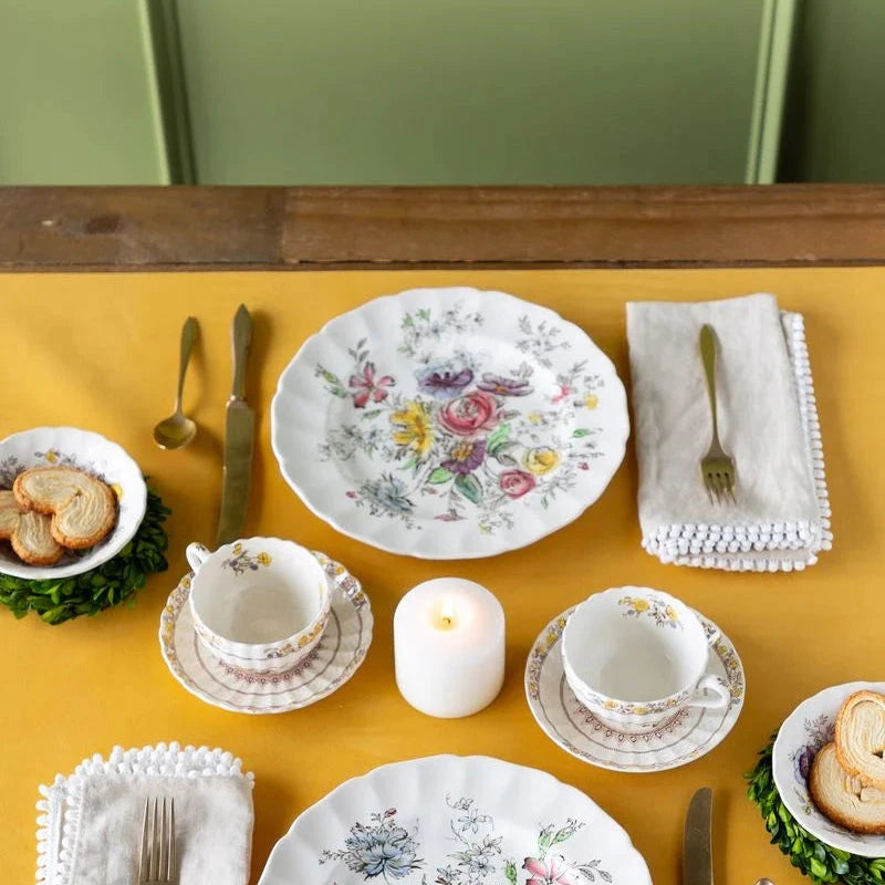 Gold Flocked Runner Table Runner Hester and Cook 