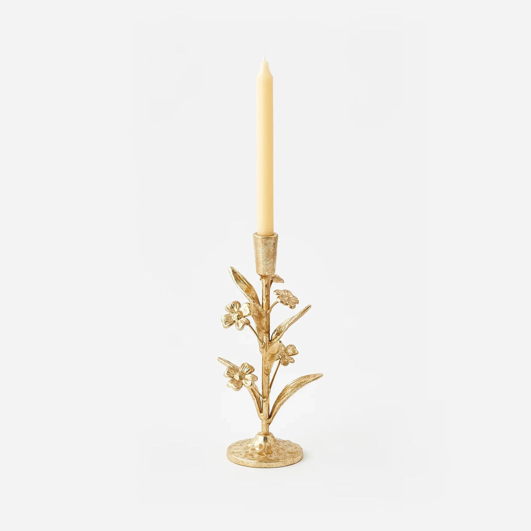 Gold Flower Taper Candle Holder Candle Holders 180 Degrees 