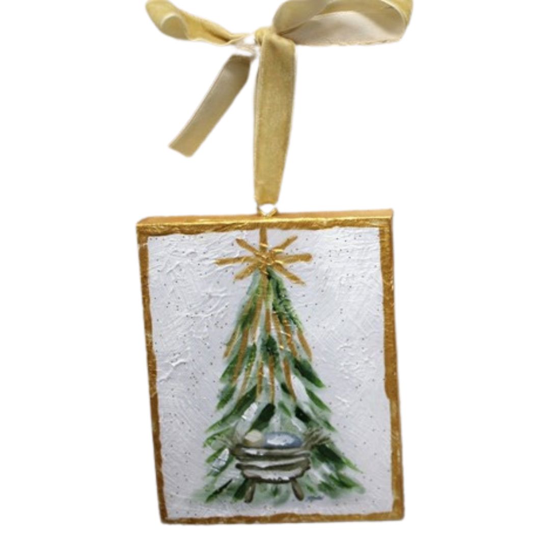 Gold Glitter Canvas Ornaments Christmas Ornament Trade Cie Christmas Tree 