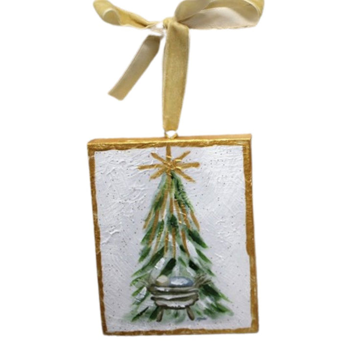 Gold Glitter Canvas Ornaments Christmas Ornament Trade Cie Christmas Tree 