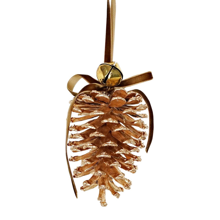 Gold Jumbo Pinecone with Bell Christmas Decor Impressive Enterprises 