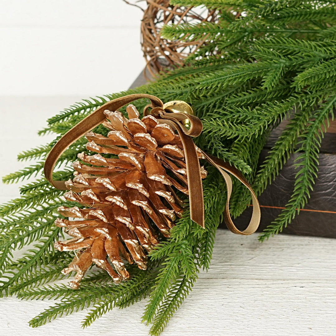 Gold Jumbo Pinecone with Bell Christmas Decor Impressive Enterprises 
