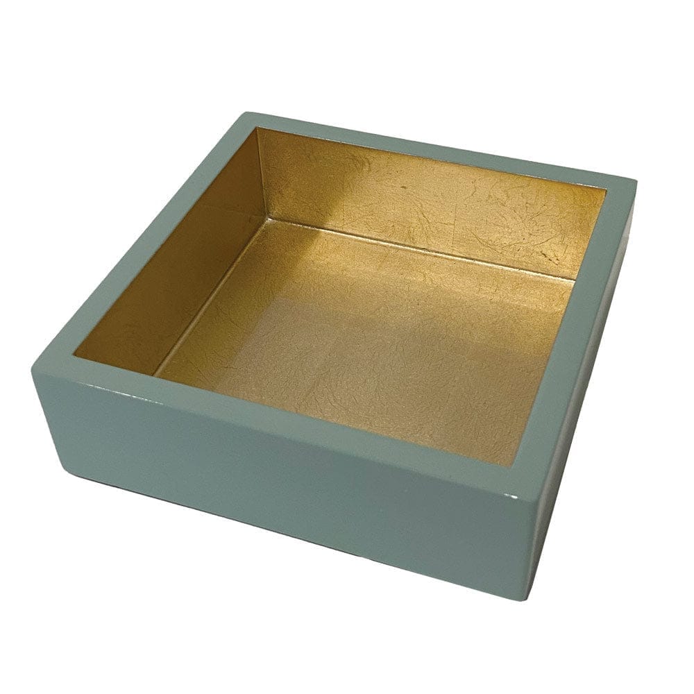 Gold Lacquer Cocktail Napkin Holder - Celadon Napkin Holder Caspari 