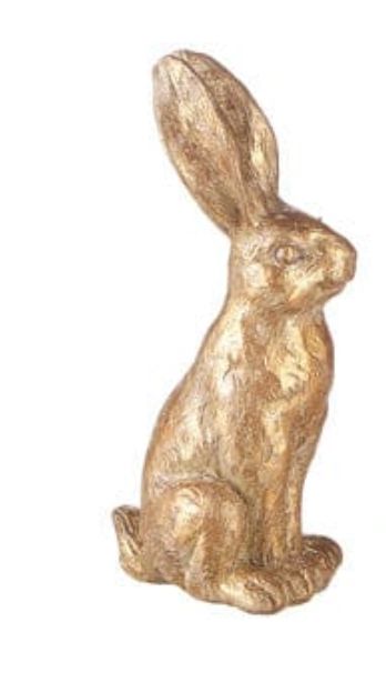 Gold Leaf Rabbits 4.75" Easter Decorations RAZ Forward Facing 