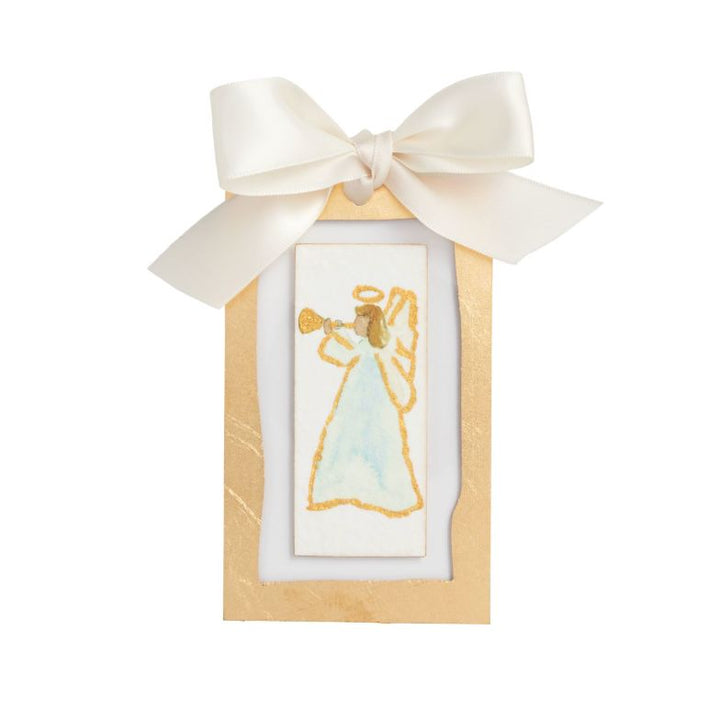 Gold Painted Acrylic Ornaments Christmas Ornament MudPie Sideways Angel 