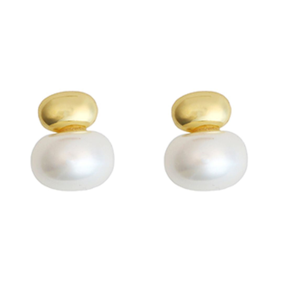 Gold Pearl Drop Earrings Womens Earrings Golden Stella 