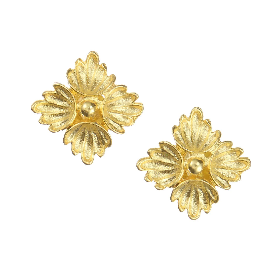 Gold Quad Leaf Earrings Womens Earrings Susan Shaw 