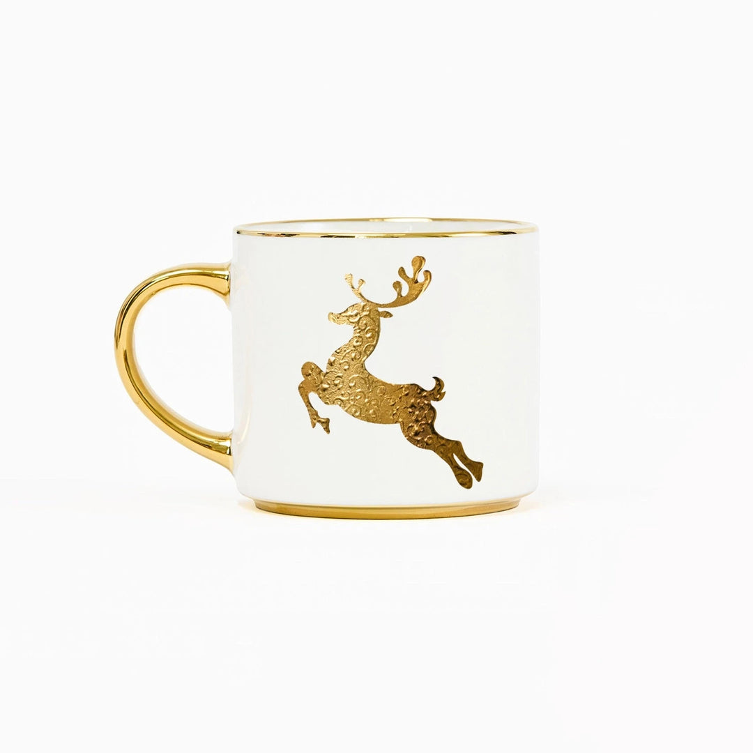 Gold Reindeer Cafe Mug Mug Mary Square 