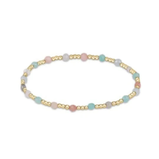 Gold Sincerity Pattern 3mm Bead Bracelet - Gemstones Womens Bracelet ENewton Hot Mess 