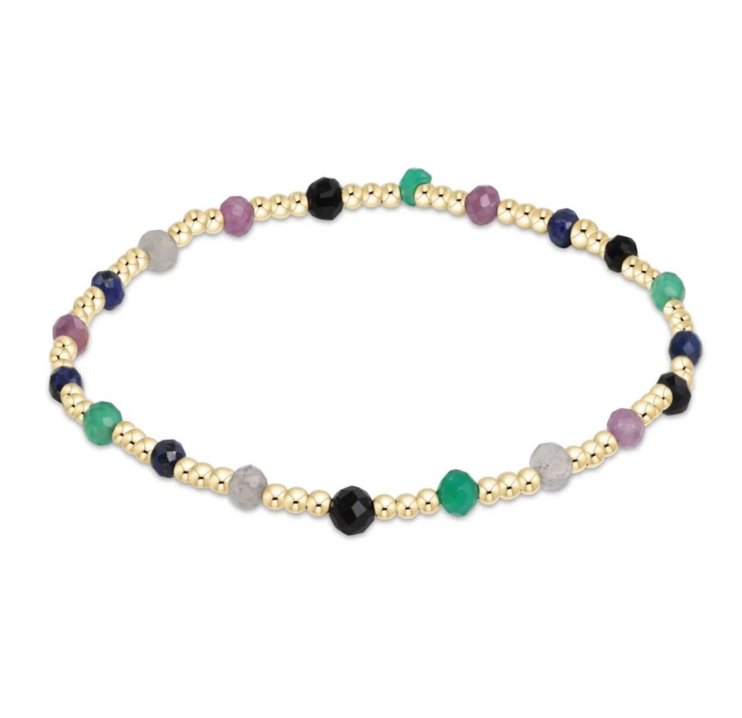 Gold Sincerity Pattern 3mm Bead Bracelet - Gemstones Womens Bracelet ENewton Hot Mess Fall Winter 
