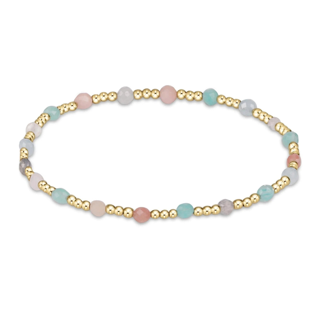 Gold Sincerity Pattern 3mm Bead Bracelet - Gemstones Womens Bracelet ENewton Hot Mess SS25 