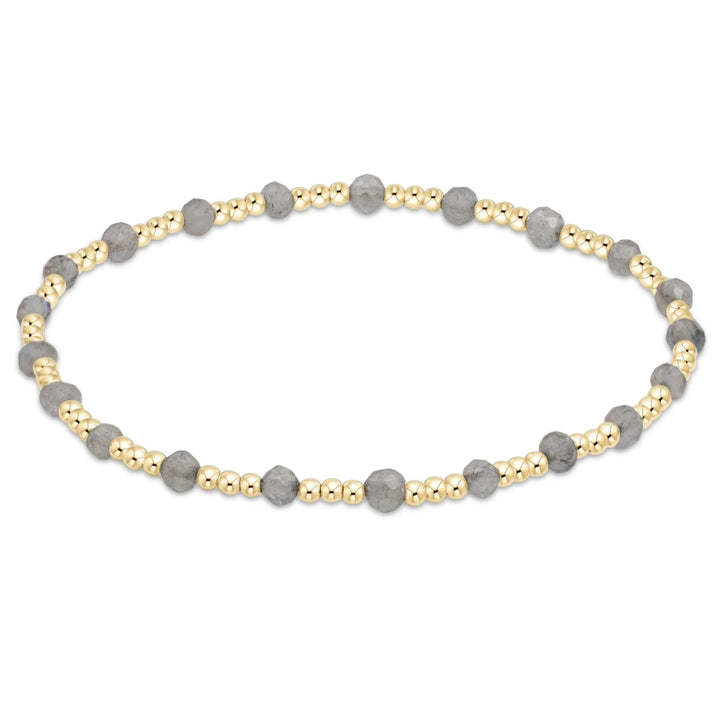 Gold Sincerity Pattern 3mm Bead Bracelet - Gemstones Womens Bracelet ENewton Labradorite 