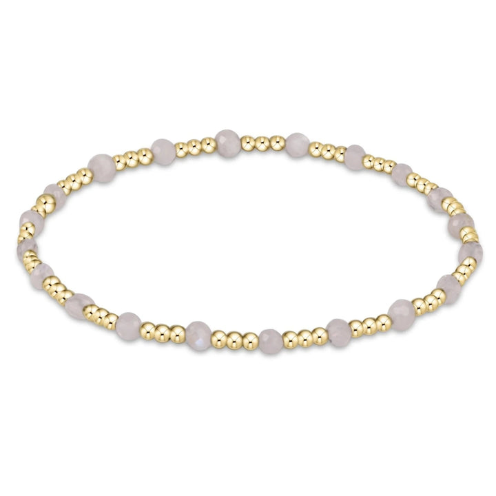 Gold Sincerity Pattern 3mm Bead Bracelet - Gemstones Womens Bracelet ENewton Moonstone 