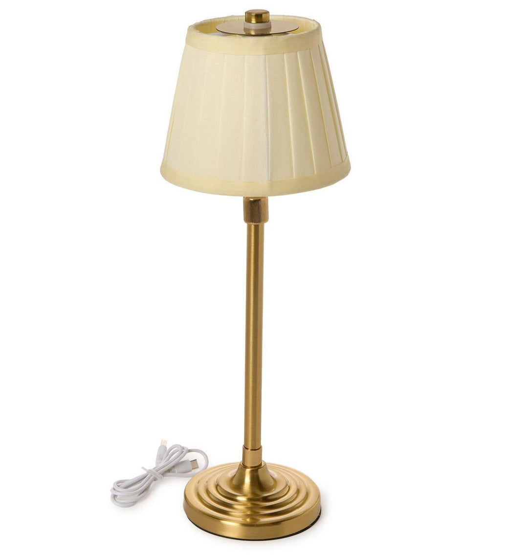 Gold Table Lamp with Pleated Fabric Shade Lamp Two's Company 