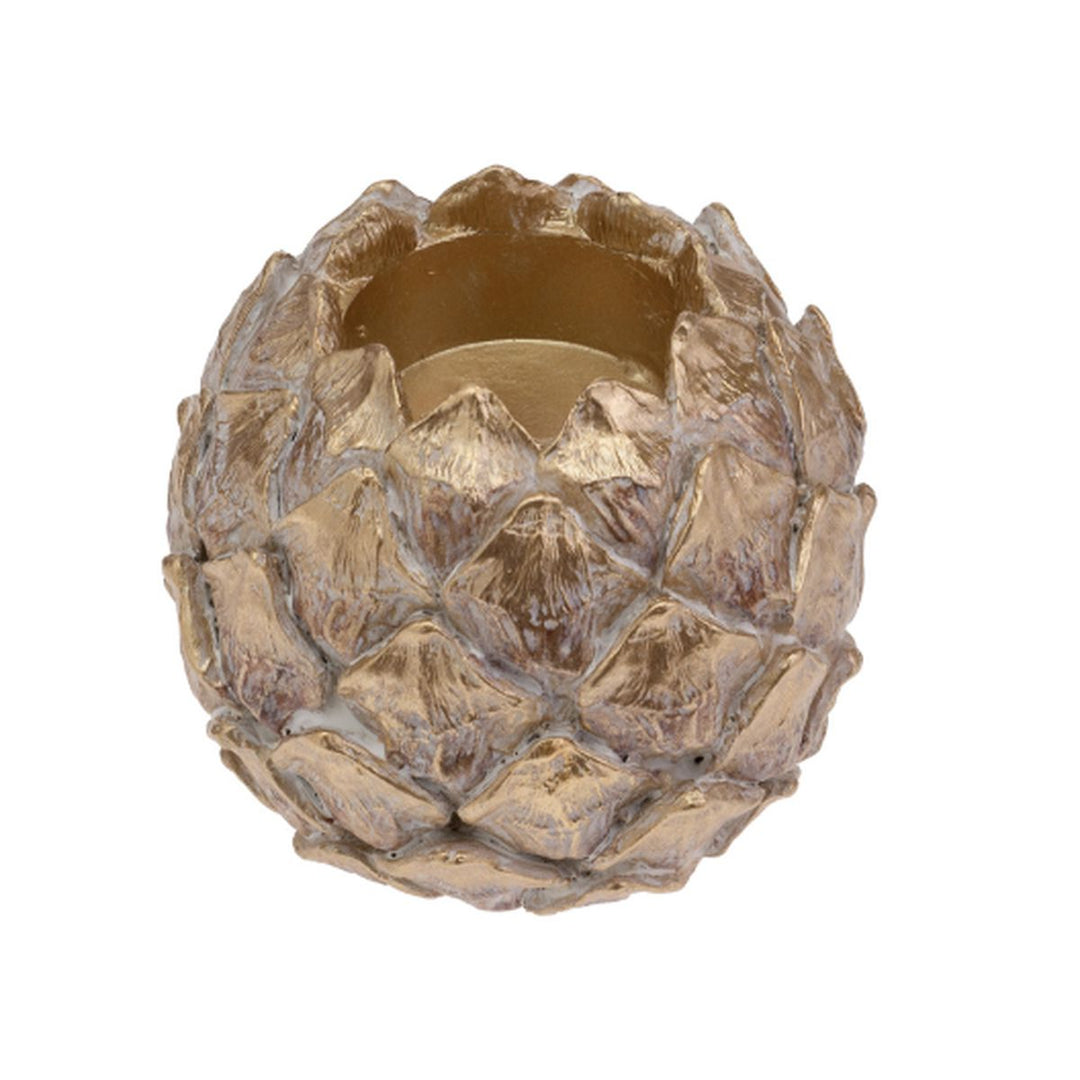 Gold Wash Pinecone Tealight Candle Holder Candle Holders Boston International 