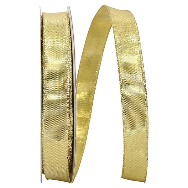 Gold Woven Lame 3 Wired Ribbon Gift Ribbon Reliant Ribbon 5/8" 