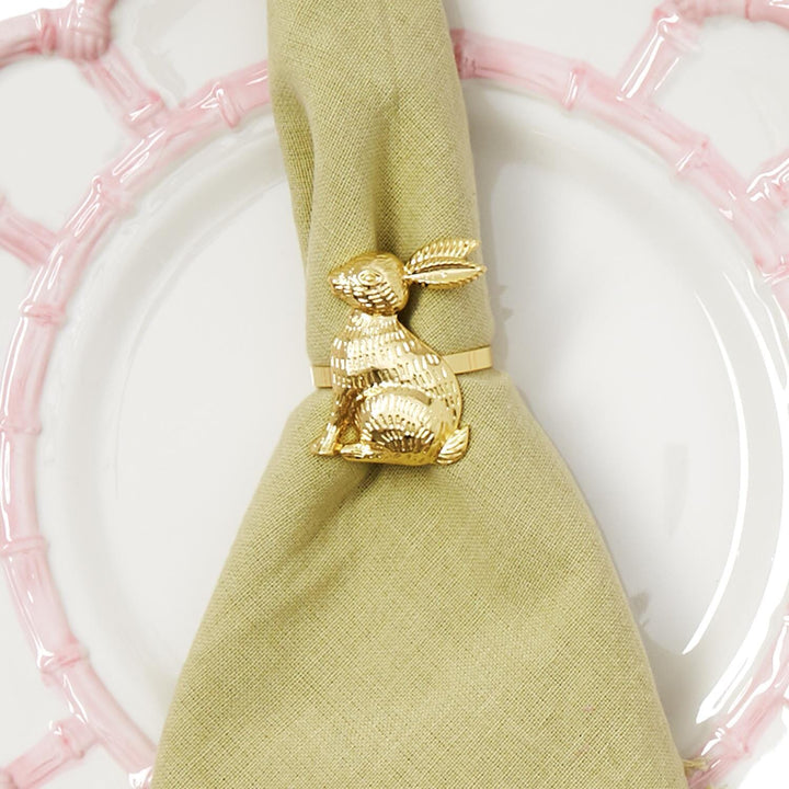 Golden Bunny Napkin Ring Napkin Rings Two's Company 