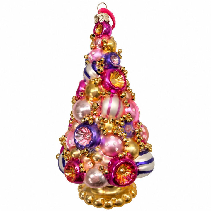 Golden Grandeur Tree Glass Ornament Christmas Ornament Park Hill Pink and Purple 