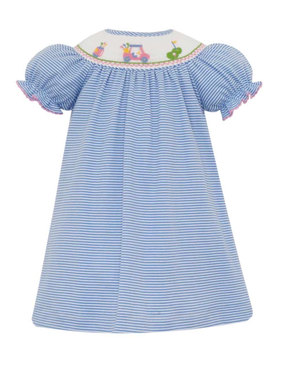Golf Blue Stripe Knit Bishop Dress Girl Dress Petit Bebe 