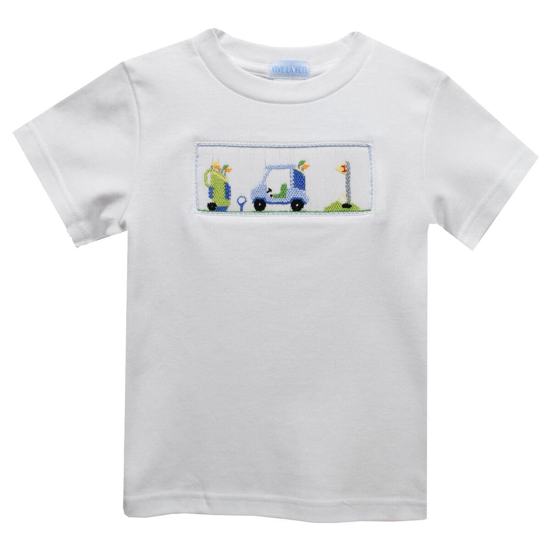 Golfing Knit Smocked T-Shirt Boy Shirt Vive La Fete 