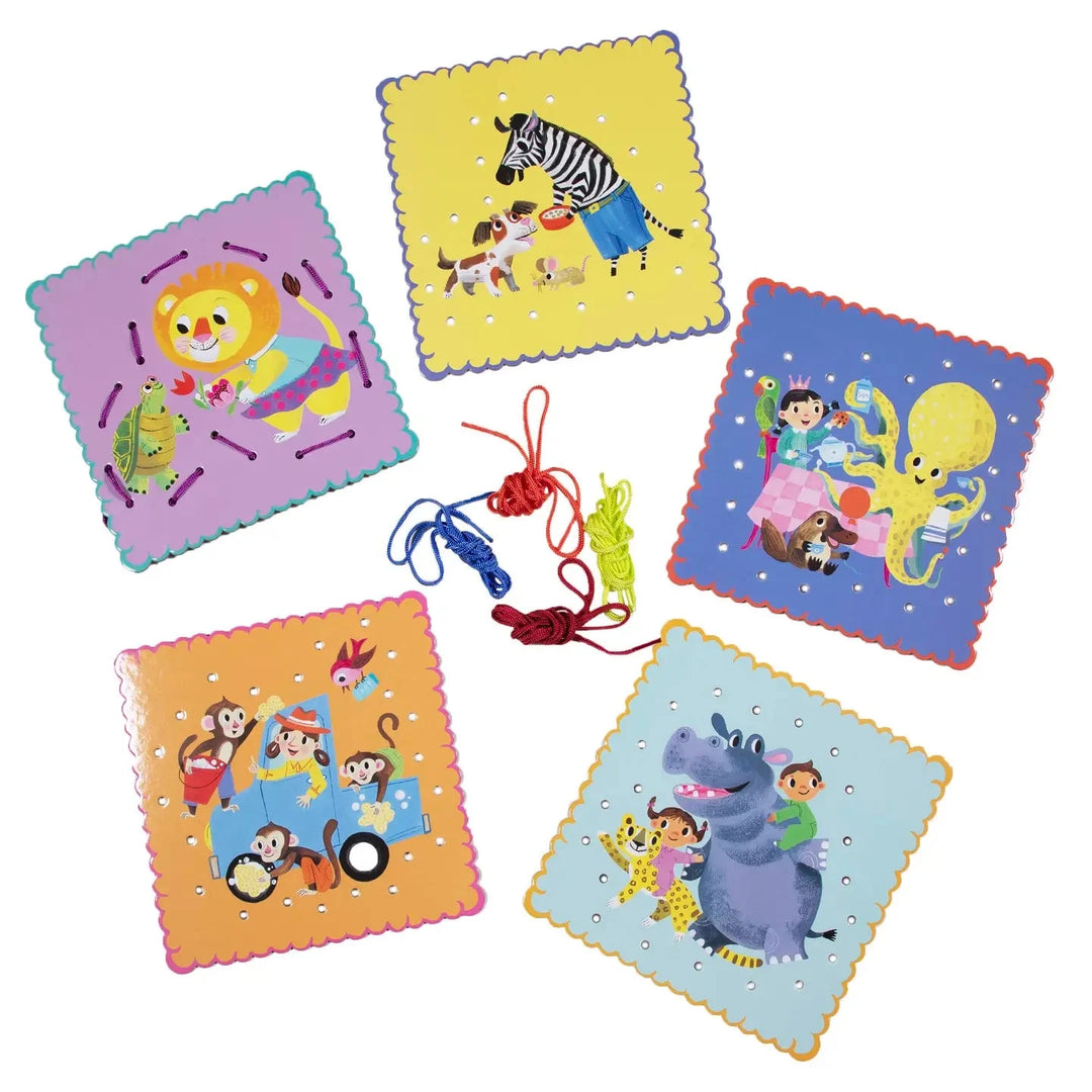 Good Deeds Lacing Cards Activity Toy eeBoo 