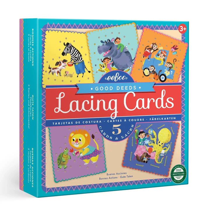 Good Deeds Lacing Cards Activity Toy eeBoo 