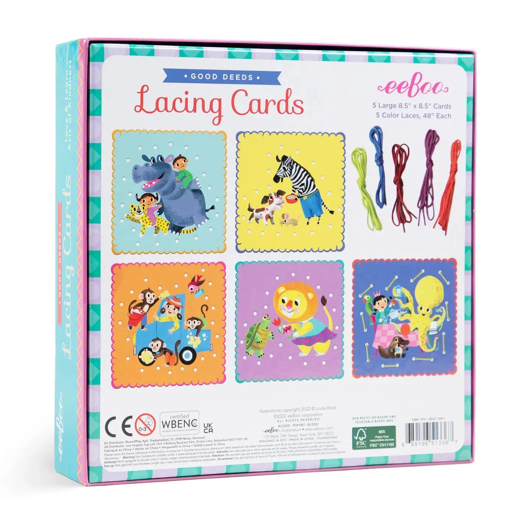 Good Deeds Lacing Cards Activity Toy eeBoo 