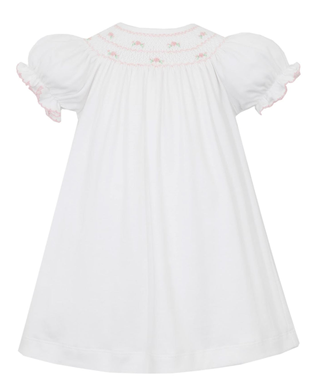 Gracie White Smocked Knit Bishop Dress Girl Dress Petit Bebe 